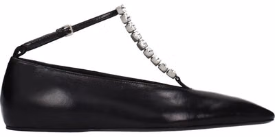 Black Leather Ballet Flats