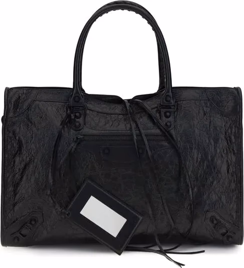 Balenciaga Black Lamb Ovis Aries Aries Shoulder Bag