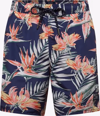 Blue Polyester Swim Shorts