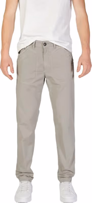 Gray Cotton Casual Pants