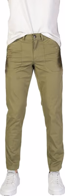 Green Cotton Casual Pants