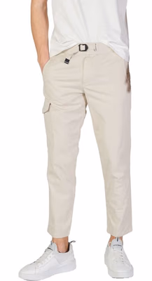 Beige Cotton Cargo Pants