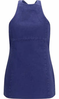 Blue Cotton Casual Dress