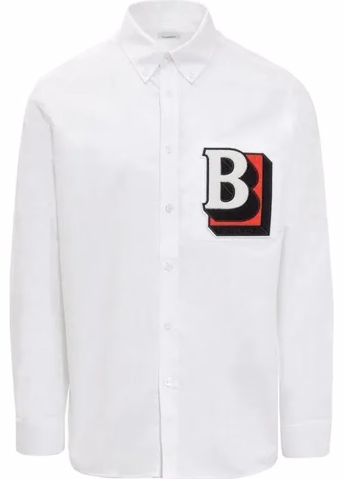 Burberry White Cotton Dress Shirt