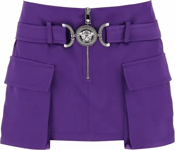Versace Purple Viscose Mini Skirt