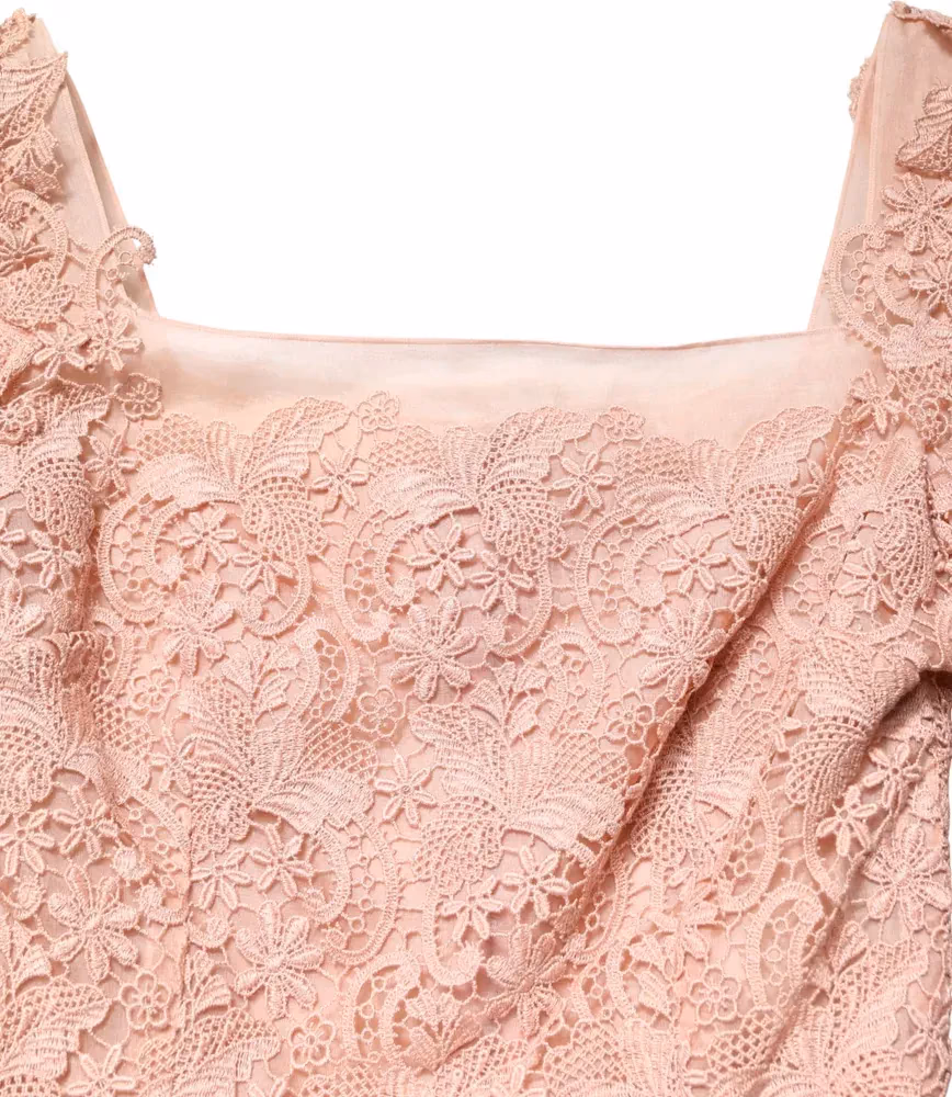 Dolce & Gabbana Pink Lace Long-Sleeved Evening Gown Dress