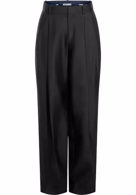 Black Silk Flared Pants