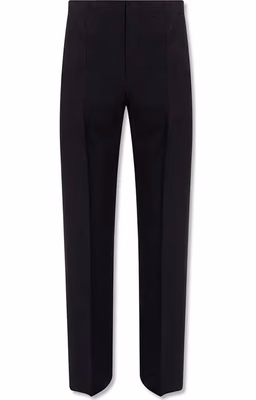 Blue Cotton Casual Pants