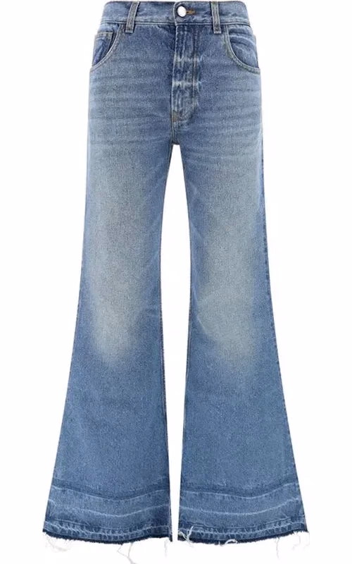 Chloé Blue Cotton Flared Jeans