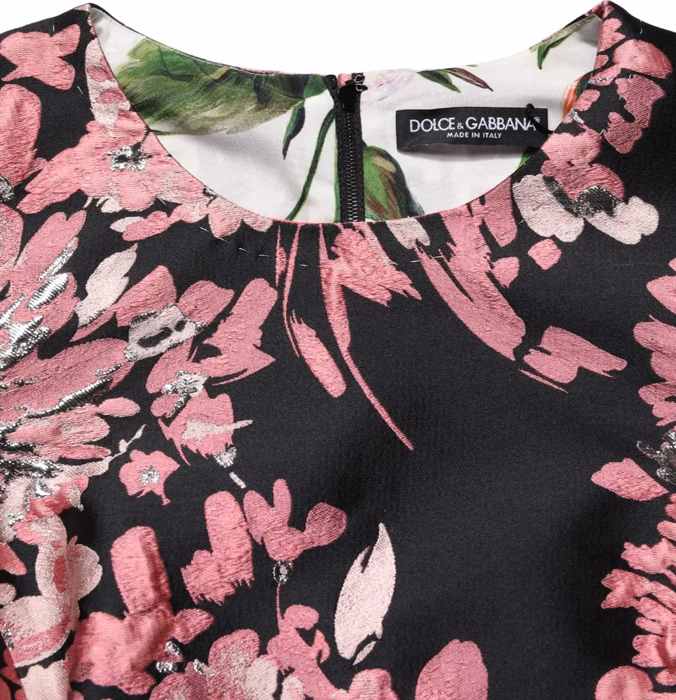 Dolce & Gabbana Multicolor Floral Brocade A-line Mini Dress