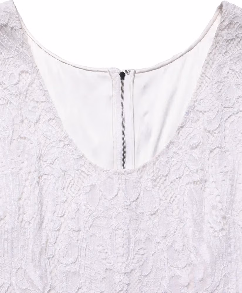 Dolce & Gabbana White Floral Lace Sleeveless Midi Dress
