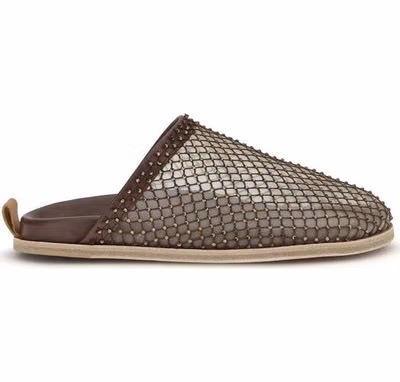 Brown Calf Leather Bos Taurus Mules