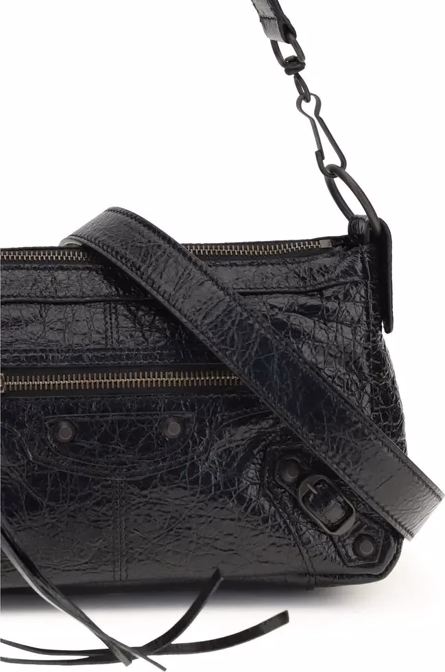 Balenciaga Black Lamb Ovis Aries Aries Shoulder Bag