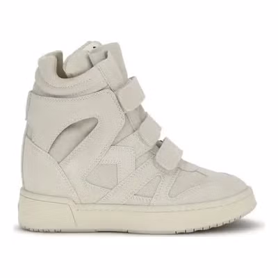 Beige Calf Leather Bos Taurus Platform Sneakers