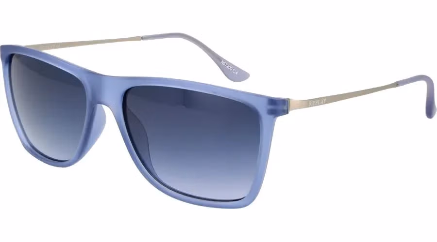 Replay Blue Stainless Steel Sunglasses