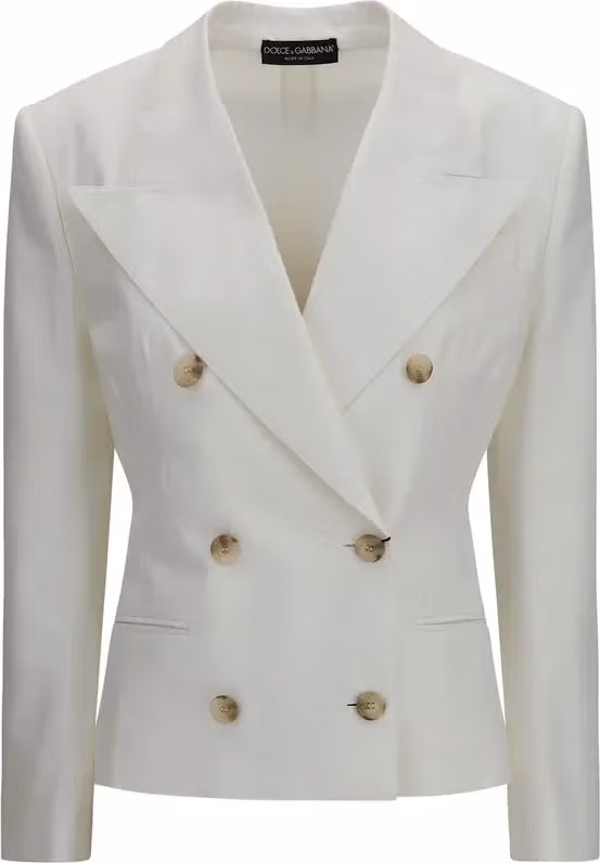 Dolce & Gabbana White Cotton Blazer