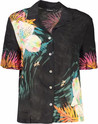 Black Viscose Womens Shirt