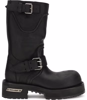 Black Calf Leather Bos Taurus Lace-Up Boots