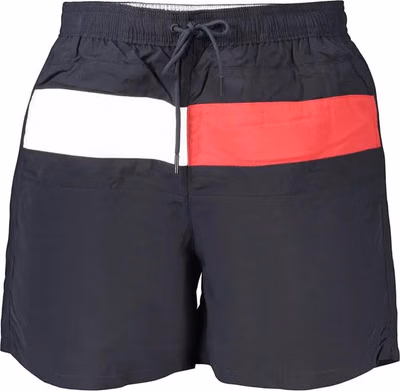 Blue Polyester Men's Swimwear