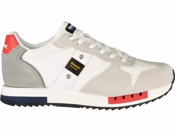 Blauer White Polyurethane Mens Sneaker