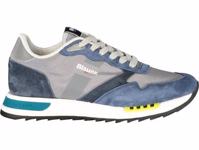 Blue Polyester Men's Sneaker