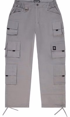 Gray Cotton Cargo Pants