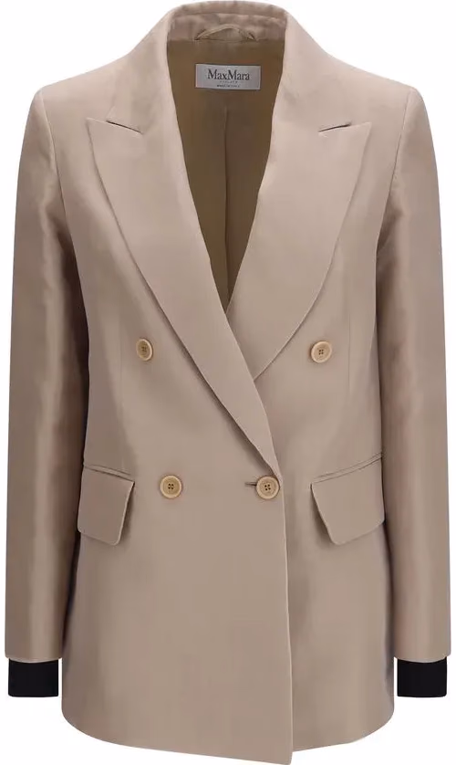 Max Mara Beige Silk Blazer