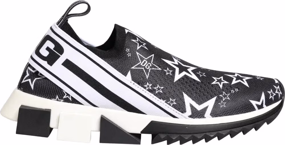 Dolce & Gabbana Black Stars Logo SORRENTO Sneakers Shoes