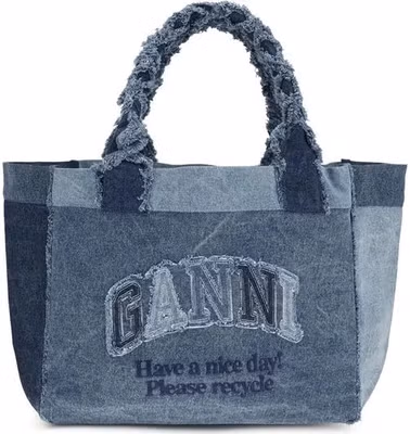 Blue Cotton Shoulder Bag