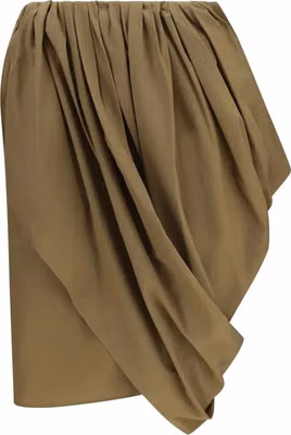 Bicolor Cotton Midi Skirt