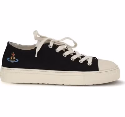 Black Fabric Low Top Sneakers