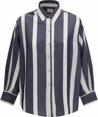 Blue Viscose Pattern Shirt