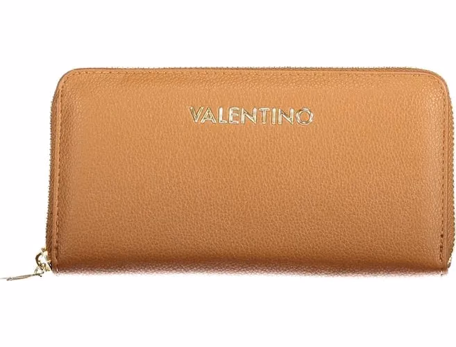 Mario Valentino Brown Polyurethane Women Wallet with Zip Closure