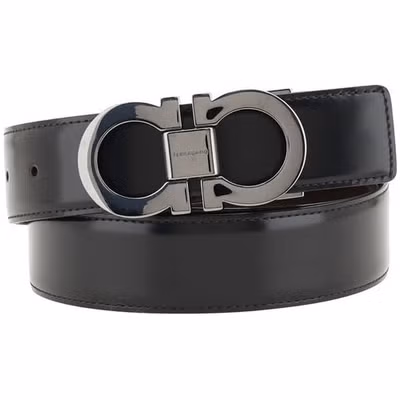 Black Calf Leather Bos Taurus Belt