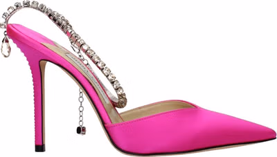 Pink Satin Stiletto Heel Sandals