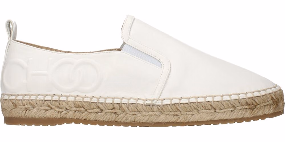Jimmy Choo White Leather Espadrilles