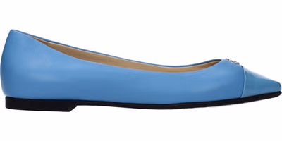 Light Blue Leather Ballet Flats