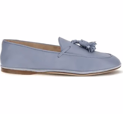 Blue Calf Leather Bos Taurus Slip-On Loafers