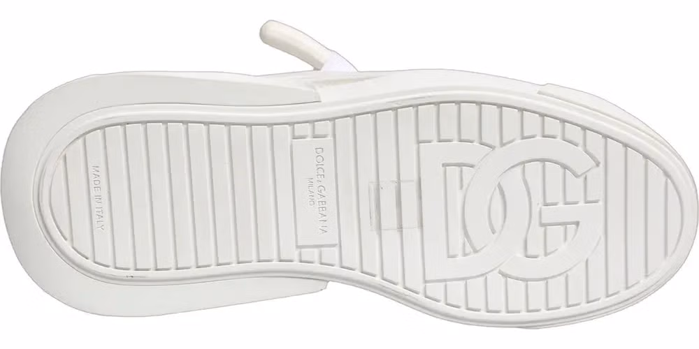 Dolce & Gabbana White Calfskin Leather Low Top Sneakers Shoes