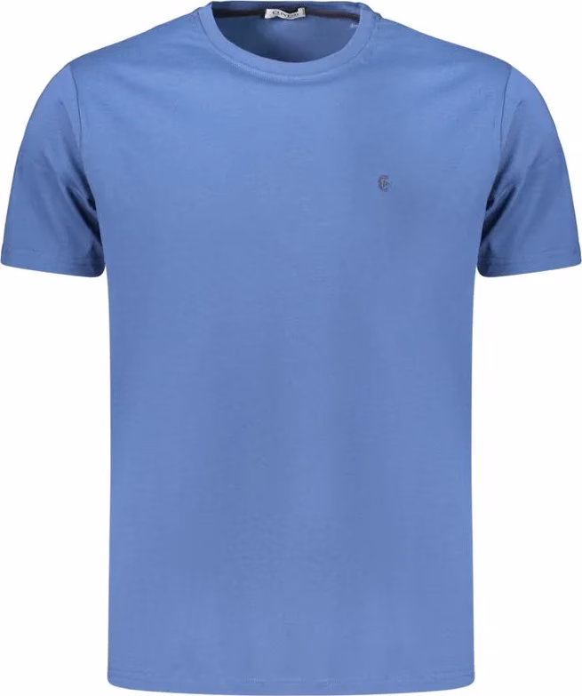 Coveri Moving Blue Cotton Men's T-Shirt