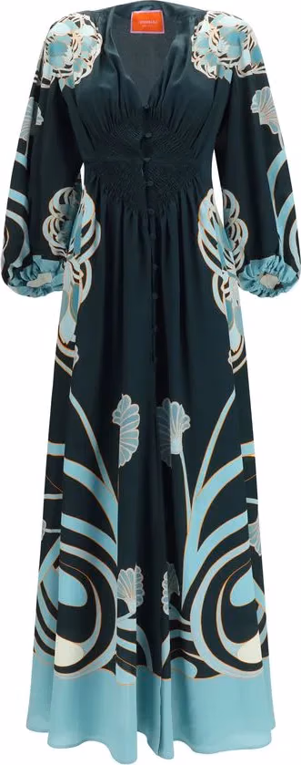 La Double J Blue Silk Casual Dress