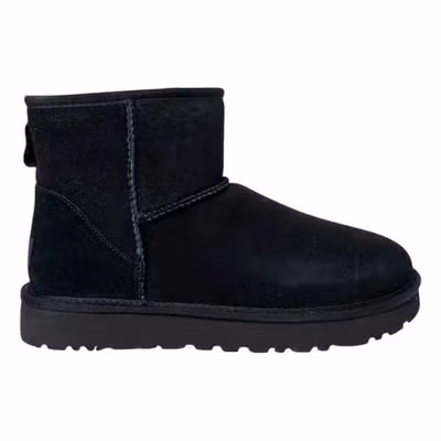 Black Suede Leather Ankle Boots