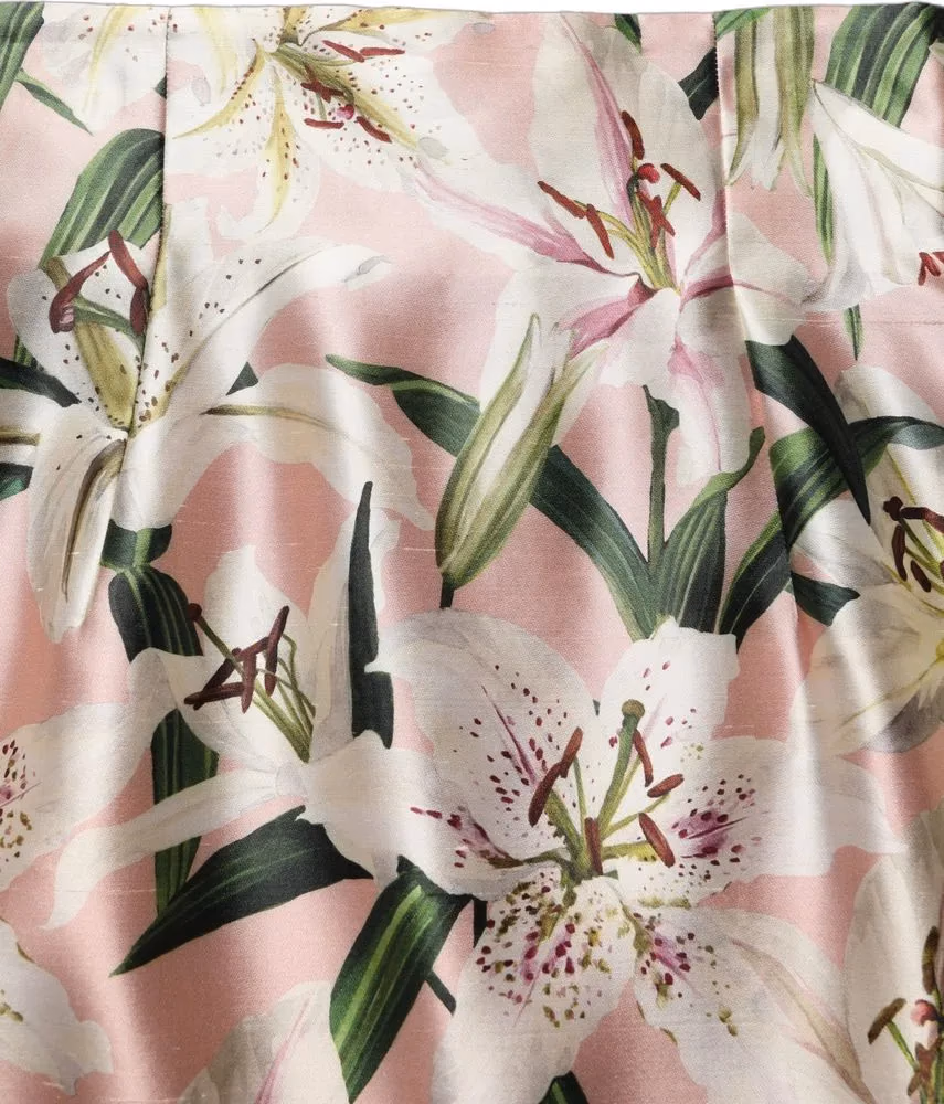 Dolce & Gabbana Pink Lilium High Waist Knee Length Skirt