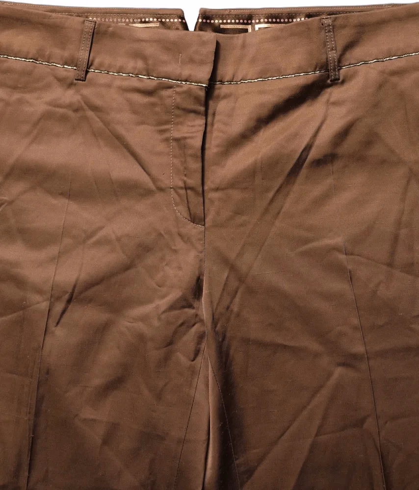 Cavalli Class Brown High Waist Flared Trouser Pants
