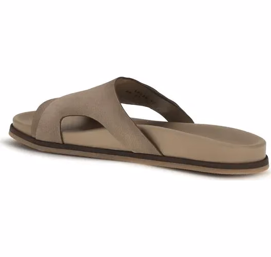 Santoni Beige Calf Leather Bos Taurus Flat Sandals