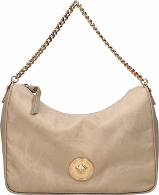 Beige Fabric Handbag