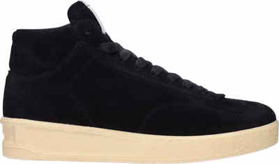Black Leather High Top Sneakers