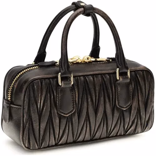 Miu Miu Brown Lamb Ovis Aries Aries Handbag