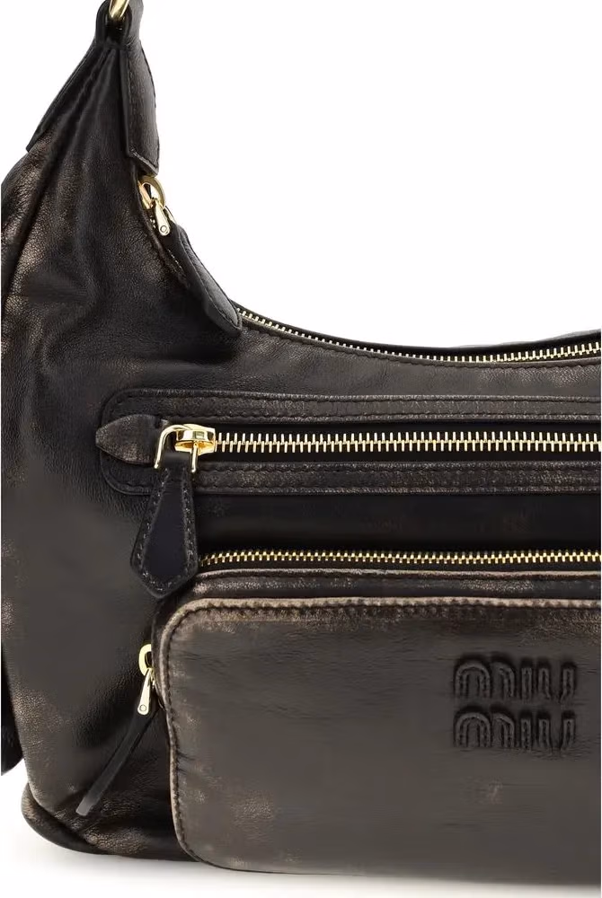 Miu Miu Brown Calf Leather Bos Taurus Shoulder Bag