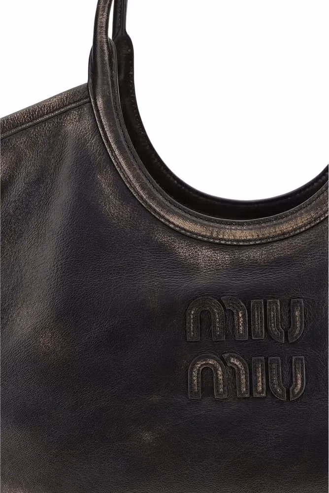 Miu Miu Brown Calf Leather Bos Taurus Shoulder Bag